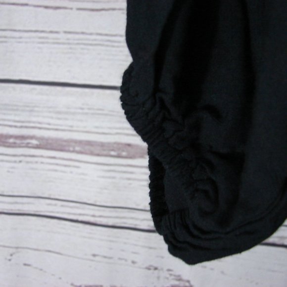 Black W/White Embroidered Floral Dress Tunic Top S - Picture 10 of 15